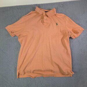 Polo Ralph Lauren Classic Fit Polo Shirt Men’s M Peach Cotton Short Sleeve READ